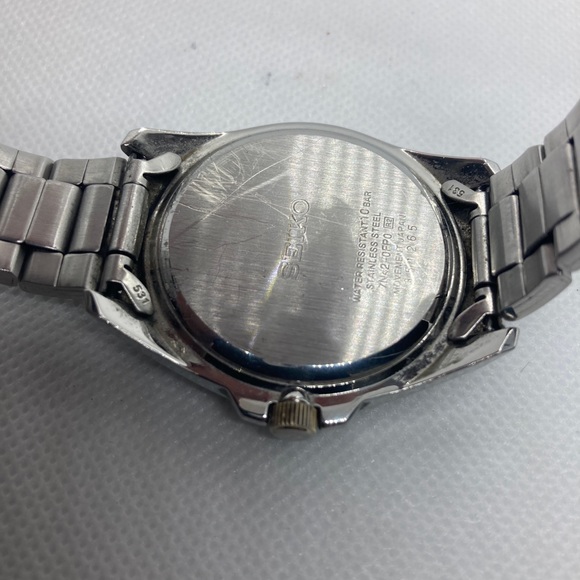 Classic Vintage Seiko 7N42 100M White Face Two Tone Bracelet - Picture 5 of 5